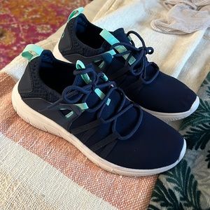 STQ Sneakers - Slip On with Laces - Navy Blue & Teal